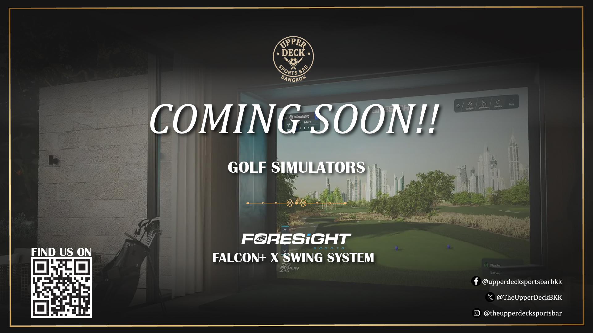 Upperdeck Soi 20 Falcon+ X Swing System with overlay text that it is coming soon as system is being installed