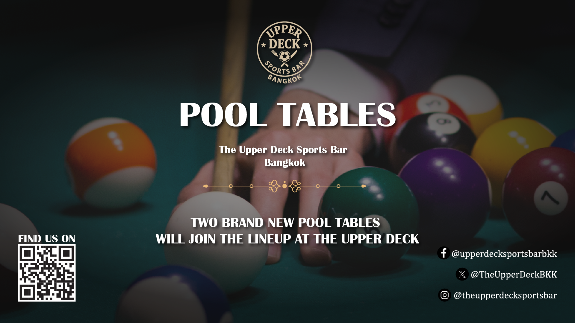 Pool tables available at upperdeck sports bar bangkok